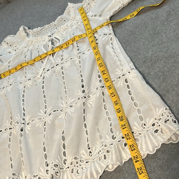 Coastal Fairy Eyelet Top Small Boho Coquette Conchita Cottage BeachSheer Summer - Picture 5 of 8